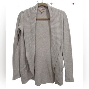 Barefoot Dreams Cozy Chic Lite Tan Open Front Cardigan, XS